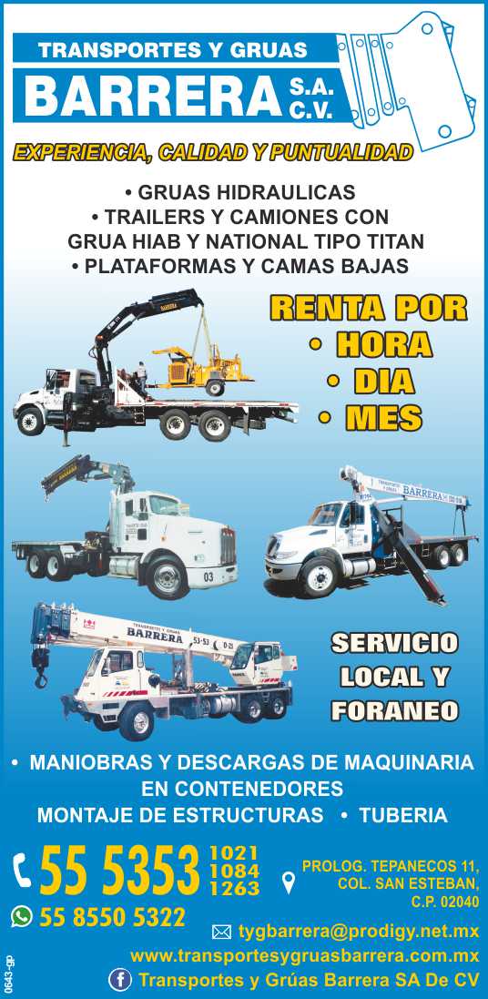 Renta de Gruas Hidraulicas, Trailers y Camiones con Grua Hiab y National Tipo Titan, Plataformas y Camas Bajas. Maniobras y Descargas de Maquinaria en contenedores, montaje de estructuras, Tuberia.