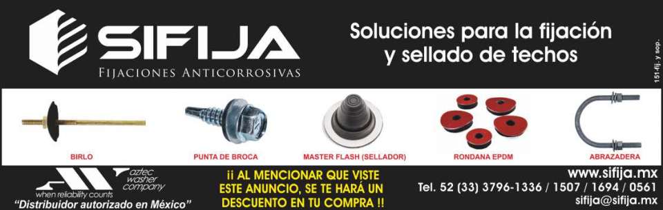 Soluciones para la fijacion y sellado de techos, Birlo, Punta de Broca, Master Flash (sellador), Rondana EPDM, Abrazadera