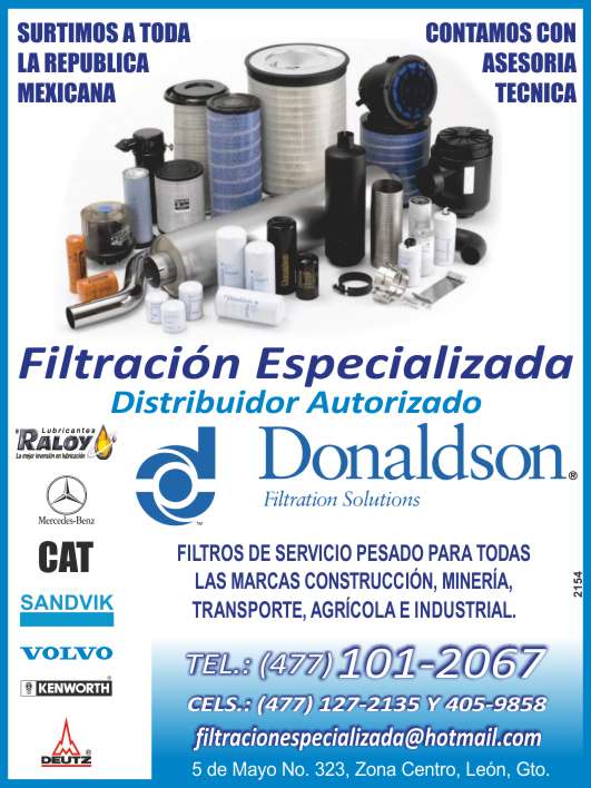 Filtros de servicio pesado para todas las marcas, construccion, mineria, transporte, agricola e industrial, contamos con asesoria tecnica