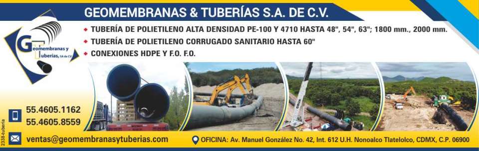 Tuberia de Polietileno alta densidad PE- 100 y 4710 hasta 48", 54", 63", 1800 mm., 2000 mm. Tuberia de Polietileno corrugado sanitario hasta 60", Conexiones HPDE y F.O F.O