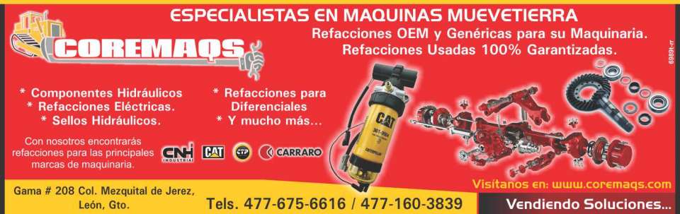 Comercializadora de refacciones para maquinaria pesada y servicios, refacciones 100% garantizadas.