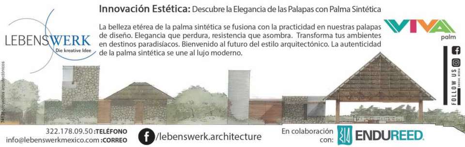 Diseño arquitectonico, supervision de obra, proponemos soluciones originales en diseño y arquitectura. Palma Sintetica, garantia por 20 años, resiste vientos de huracan categoria 3.