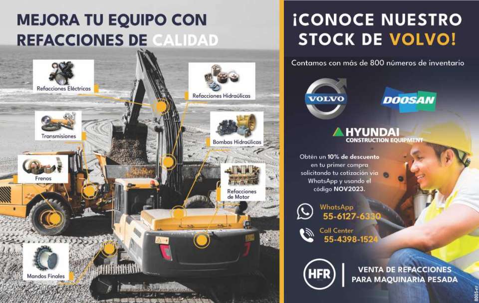 Venta de Refacciones para Maquinaria Pesada. Mejora tu Equipo con Refacciones de Calidad. ! Conoce Nuestro Stock de VOLVO ¡ Contamos con mas de 800 numeros de inventario. VOLVO - DOOSAN - HYUNDAI