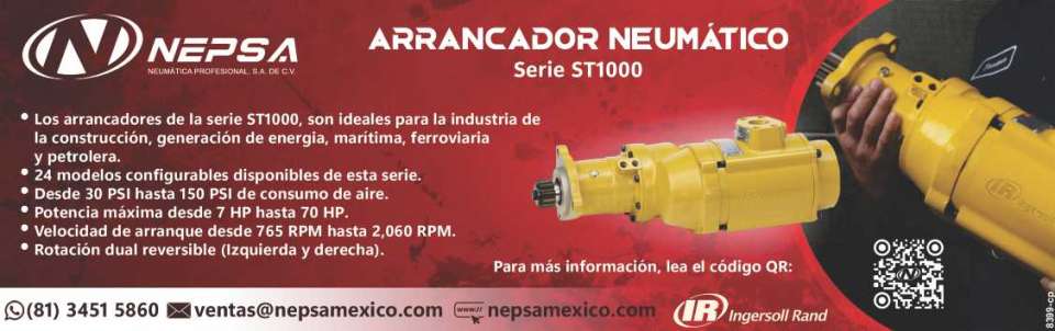 Serie ST1000, ideales para la Industria de la Construccion, Energia, Maritima Ferroviara y Petrolera. 24 modelos, de 30 hasta 150 PSI. Potencia de 7 HP hasta 70 HP. Ingersoll Rand.